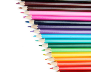 Colour pencils isolated on white