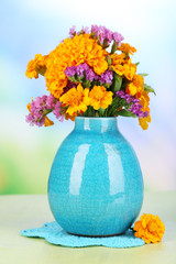 Bouquet of marigold flowers in vase