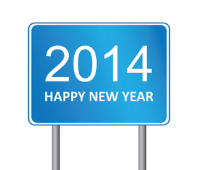 2014 New Year Traffic Sign