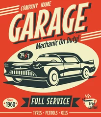 Poster Retro car service sign. Vector illustration. © laralova