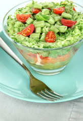 Tasty salad with fresh vegetables