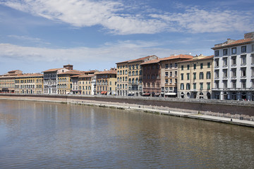 Arno River and waterfront buildings, Pisa