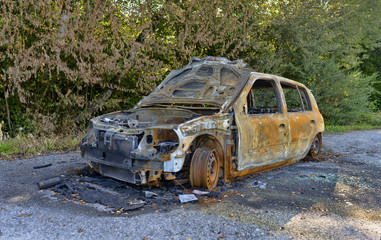 Obraz na płótnie Canvas car burned