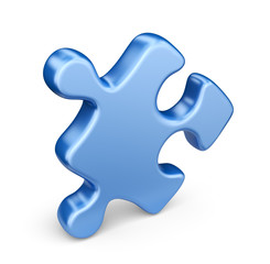 Obraz premium Single jigsaw puzzle piece. 3D Icon isolated on white background
