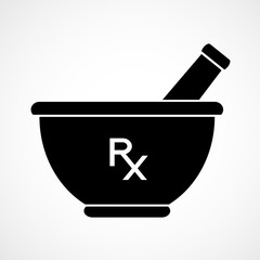 Vector pharmacy symbol - mortar and pestle