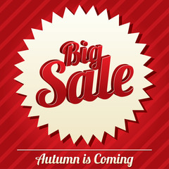 Big sale tag (sticker). Icon for special offer.