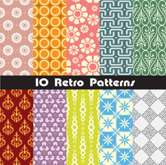 retro patterns collection for making seamless wallpaper