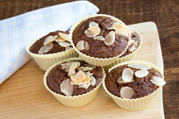 Mini sized chocolate muffins.