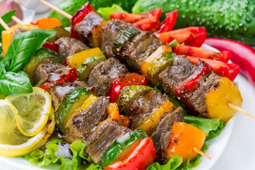 Meat on skewers