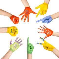 painted children's hands