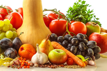 Autumn fruits and vegetables