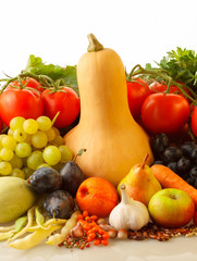 Autumn fruits and vegetables