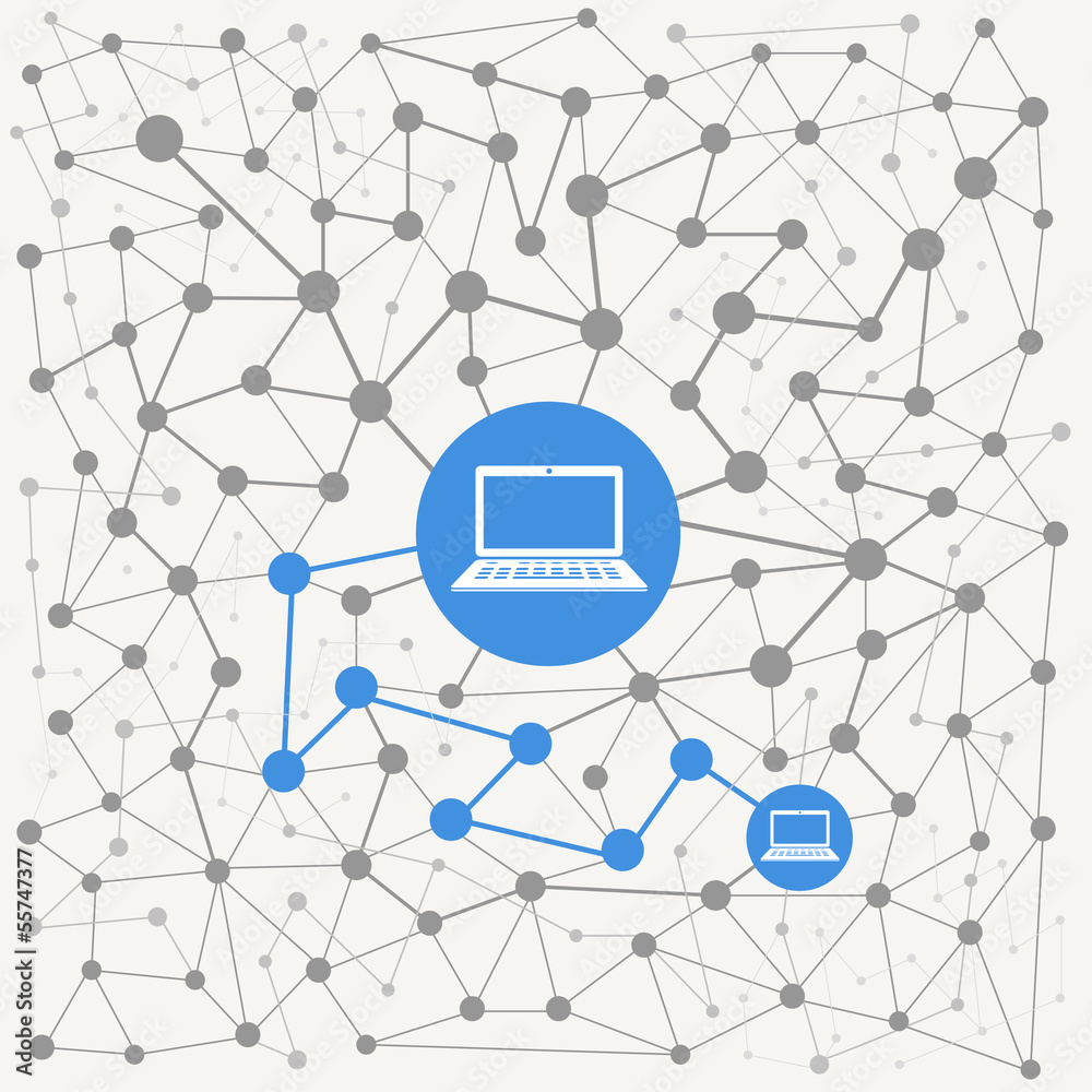 Aufkleber Abstract scheme of modern computer network