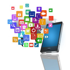 Mobile phone With Colorful application icon