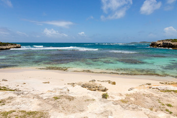 Beautiful Rustic Caribbean Sandy Bay and Sea