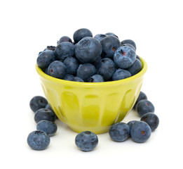 blueberries in a green bowl