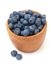 blueberries in a wooden bowl