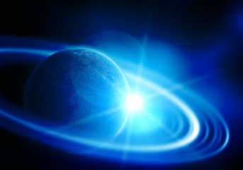 realistic saturn in open space © merydolla