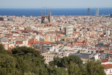 Fototapeta na wymiar General view of Barcelona (Spain)