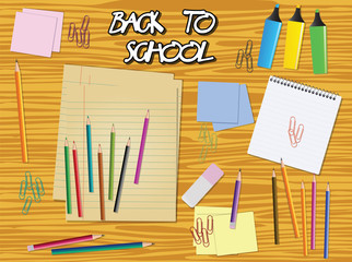 Back to school stationery, vector