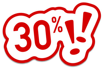 30% Prozent Rabatt Button rot  #130901-svg13