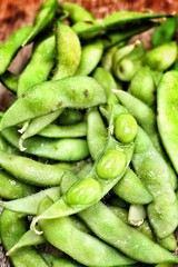 Green fresh soybeans