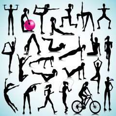 Fitness set of people