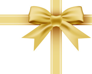 Vector gold ribbon and bow knot
