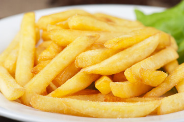 Golden potatoes fries