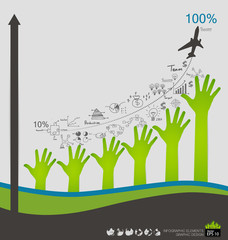 Modern design graph with drawing business strategy plan concept