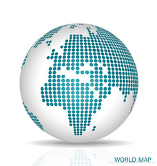 Dotted Globe. Vector illustration.