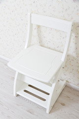 Fototapeta na wymiar White wooden chair