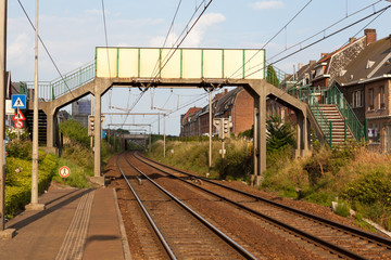 Naklejka premium Pedestrian Bridge over the railway