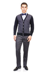 Man in fashion look isolated on white