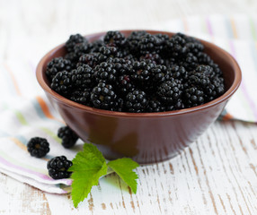 Fototapeta na wymiar Bowl of Blackberries