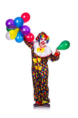 Funny clown isolated on the white