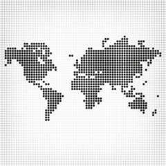 Fototapeta premium Creative abstract square shape formed world map