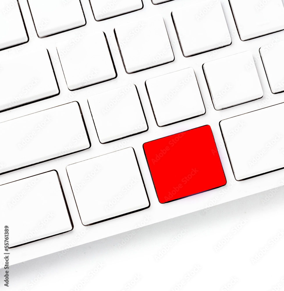 Poster computer keyboard with colored blank keys for your own idea. whi