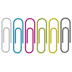 Paper clip isolated on white background.