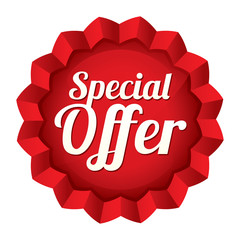 Special offer price tag. Vector star sticker.