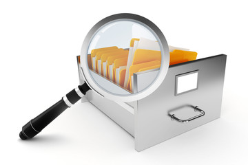 3d file cabinet on white background