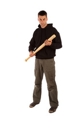 Angry man with baseball bat