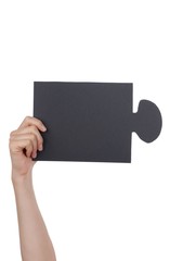 People Holding a Black Puzzle