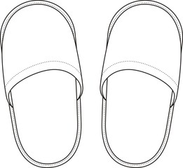 Vector fashion illustration of home slippers