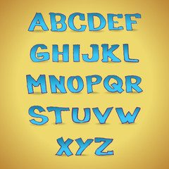 Hand drawn alphabet letters - illustration