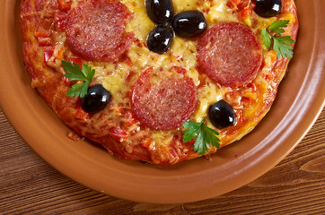 homemade pizza  Pepperoni.