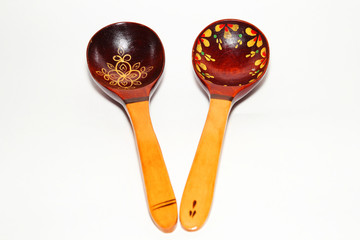Two Russian wooden spoons
