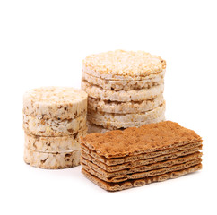 Corn cracker and bread crisps.