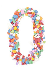 number 0 made form colourful stone.