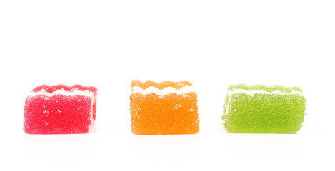Three colorful marmelade isolated